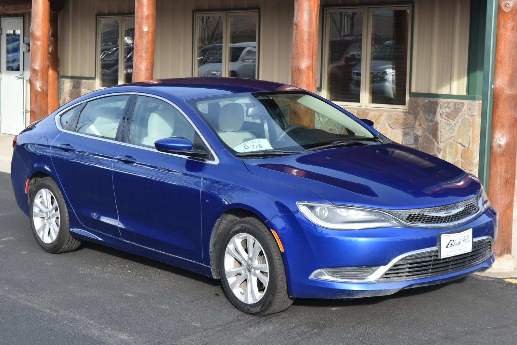 2016 Blue /Beige Chrysler 200 Limited (1C3CCCABXGN) with an 2.4L 4 Cyl Multiair engine, 9-Speed Automatic transmission, located at 1600 E Hwy 44, Rapid City, SD, 57703, (605) 716-7878, 44.070232, -103.171410 - Photo #0